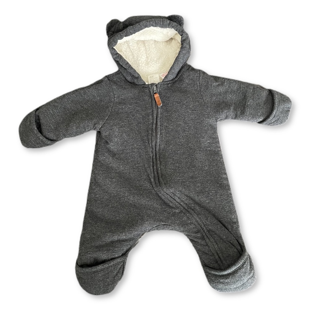 0-1m H&M Organic Dark Grey Cotton Lined Bunting